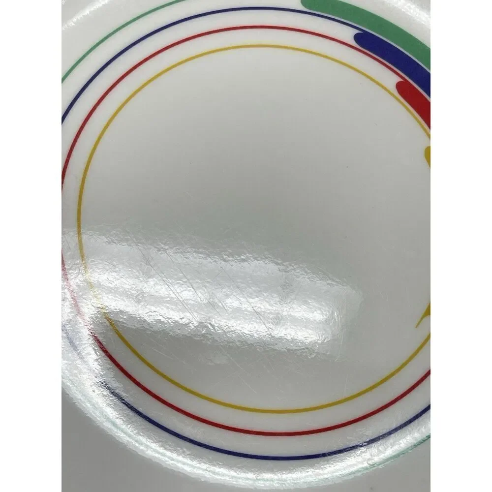 Vintage Idea Dishes Rainbow Hi Fi Primary Melamine Plastic Plates 9.25” Set Of 6